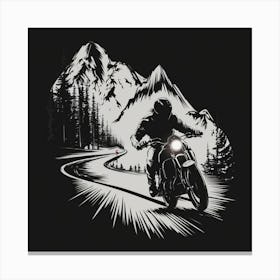 Biker Motorcycle Canvas Print