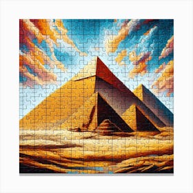 Abstract Puzzle Art Pyramids Egypt Canvas Print