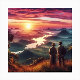 Sunset In The Mountains 1 Canvas Print