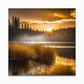 Sunrise Over Lake 2 Canvas Print