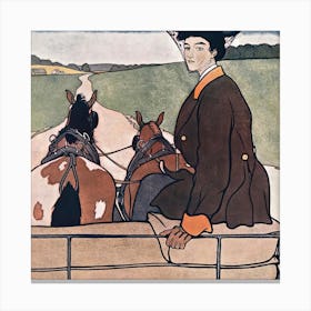 Woman In A Carriage Art Print, Edward Penfield Canvas Print