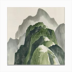 Japanese Watercolour Of Mount Nantai 7 Canvas Print