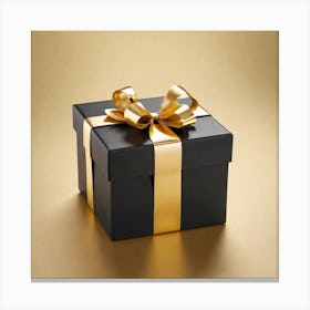 Black And Gold Gift Box 1 Canvas Print