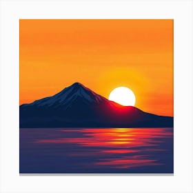 Sunset Over Mountains Canvas Print