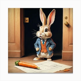 Rabbit In Suit 6 Canvas Print