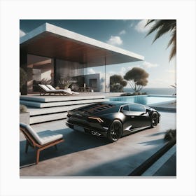 Lamborghini black Canvas Print