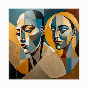 Cubist Couple Canvas Print