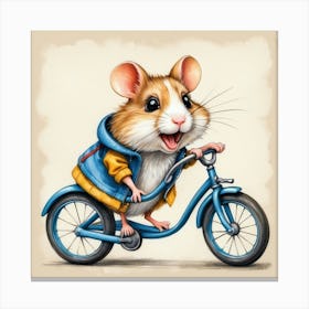 Mouse On A Bike Canvas Print