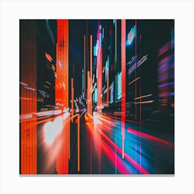 Abstract Blurred City Lights Canvas Print