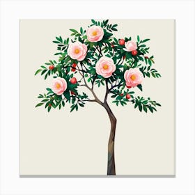 Abstract modernist Camellia tree 5 Canvas Print