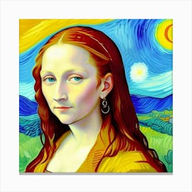 A Younger Mona Lisa Timeless Beauty in Youth Canvas Print