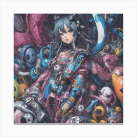 Cyberpunk Anime Girl II Canvas Print