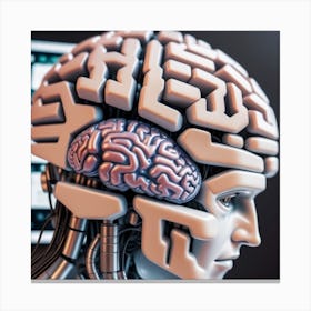Human Brain With Artificial Intelligence 1 Canvas Print