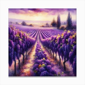 Lavender Field At Sunset Canvas Print