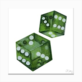 Green Dices Canvas Print