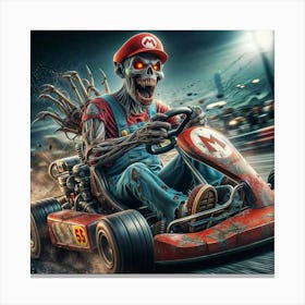 Zombie Mario Kart Canvas Print