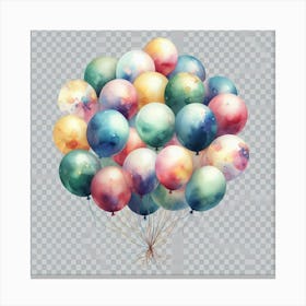 Watercolor Balloons 1 Canvas Print