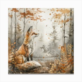 Fox In The Woods Canvas Print