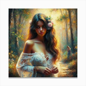 Girl In The Woods4 Canvas Print