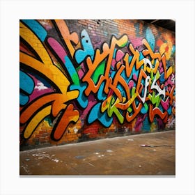 Painted Bricks: A Graffiti Wonderland Canvas Print