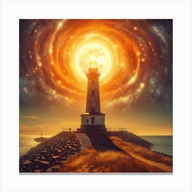 Lighthouse In The Sky Canvas Print