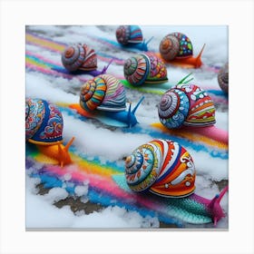 Snails In The Snow Canvas Print