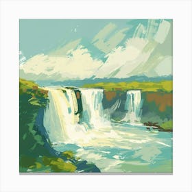 Waterfall Painting Canvas Print