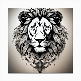 Lion Head Tattoo 7 Canvas Print