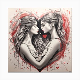 Two Women In Love Canvas Print