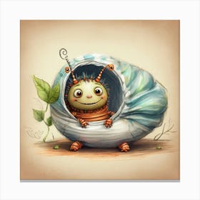 Little Snail In A Shell Canvas Print