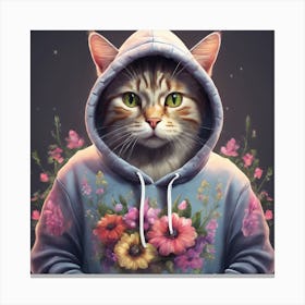 Cat In Hoodie Canvas Print