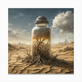 Bottle In The Desert Canvas Print