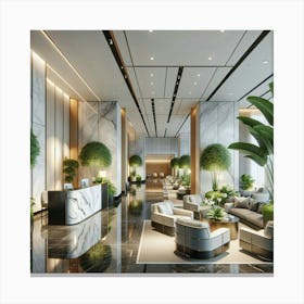 Lobby Of A Modern Hotel Canvas Print