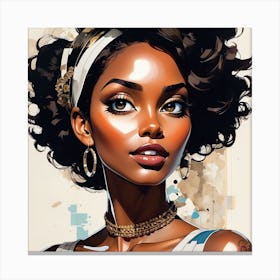 Black Girl With Big Hair Canvas Print