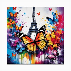 Butterfly Paris Canvas Print