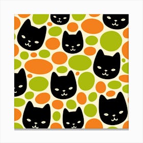 Polka Dot Cats Canvas Print