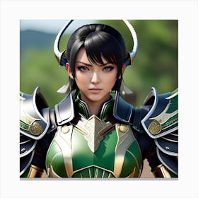 Young Woman In Armor Canvas Print