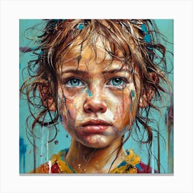 Girl With Tears On Her Face Canvas Print