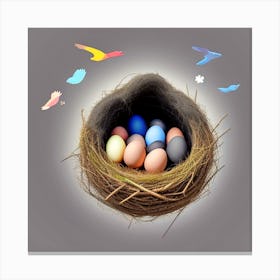 Easter Eggs In A Nest 122 Canvas Print
