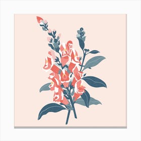 Snapdragon Flower Square Canvas Print