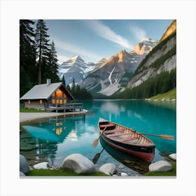 An Image Of A Serene Mountain Lake 2 Canvas Print