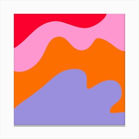 Abstract modern shapes pink, violet, red, orange Canvas Print