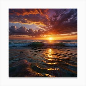 Sunset Over The Ocean 9 Canvas Print