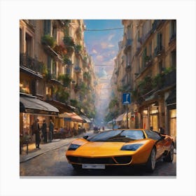 Lamborghini in old city Canvas Print