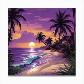 Sunset At The Beach Canvas Print