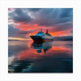 Sunset On A Cruise Ship 1 Canvas Print