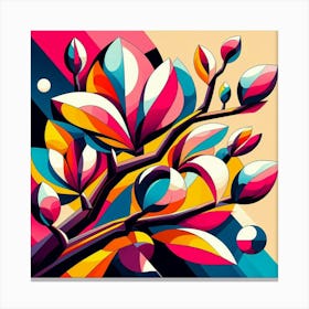 Abstract modernist Magnolia tree 2 Canvas Print