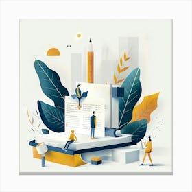 Illustration Of A Book Canvas Print