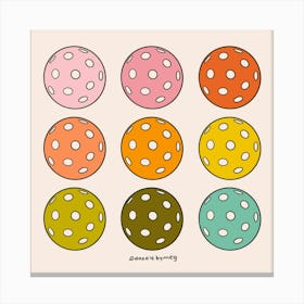 Rainbow Pickleballs Canvas Print