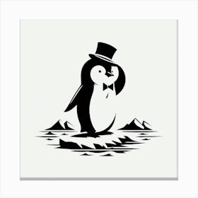 Penguin In Top Hat Canvas Print